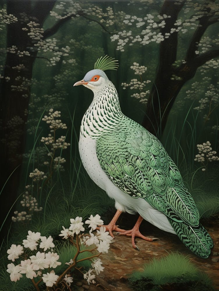 Ohara Koson Inspired Bird Painting Grouse 1