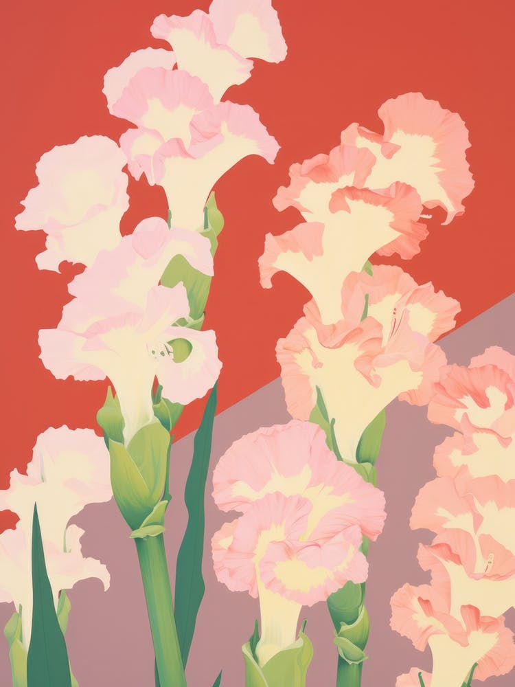 Gladioli Flower Big Bold Illustration 3