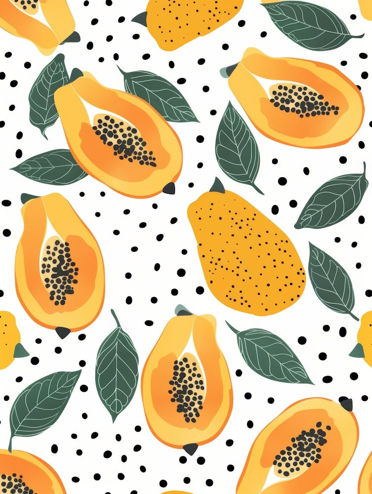 Seamless Pattern With Papaya 5