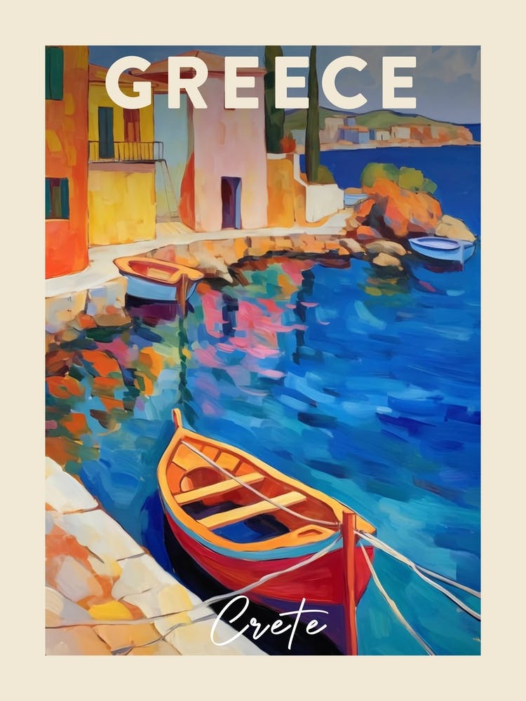 Crete Greece 2 Fauvist Painting  Travel Poster
