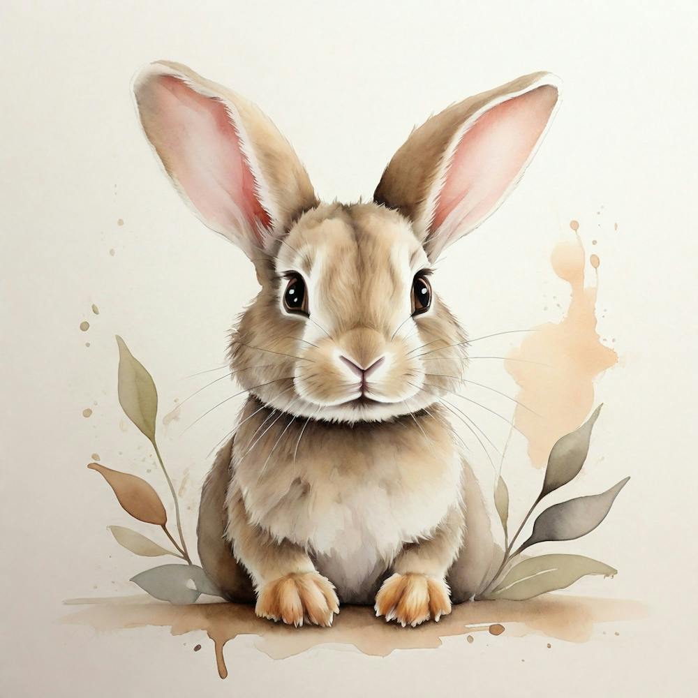 Watercolor Bunny 3
