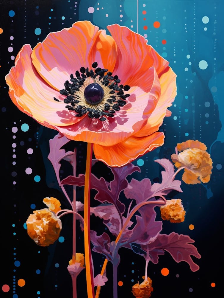 Surreal Florals Poppy 1 Flower Painting