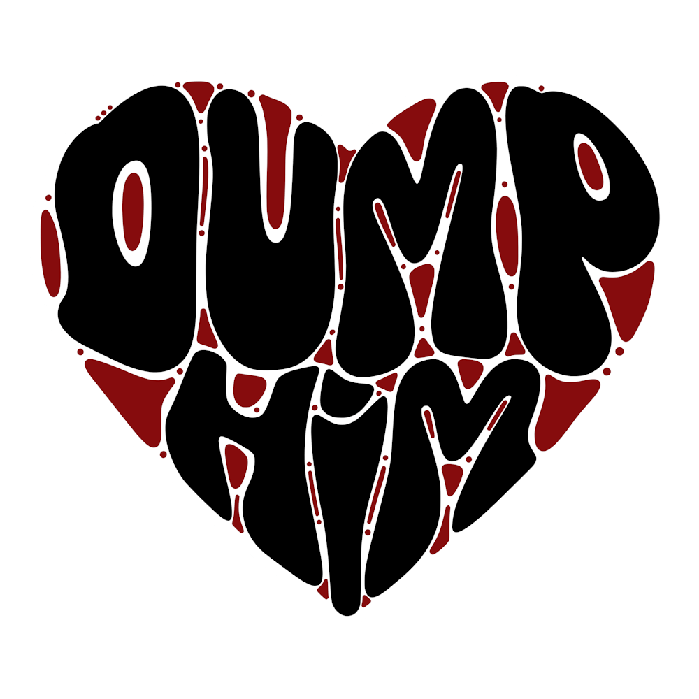 Dump Him Black and Red in Preppy Aesthetic Style