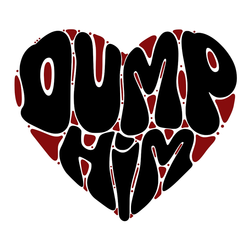 Dump Him Black and Red in Preppy Aesthetic Style