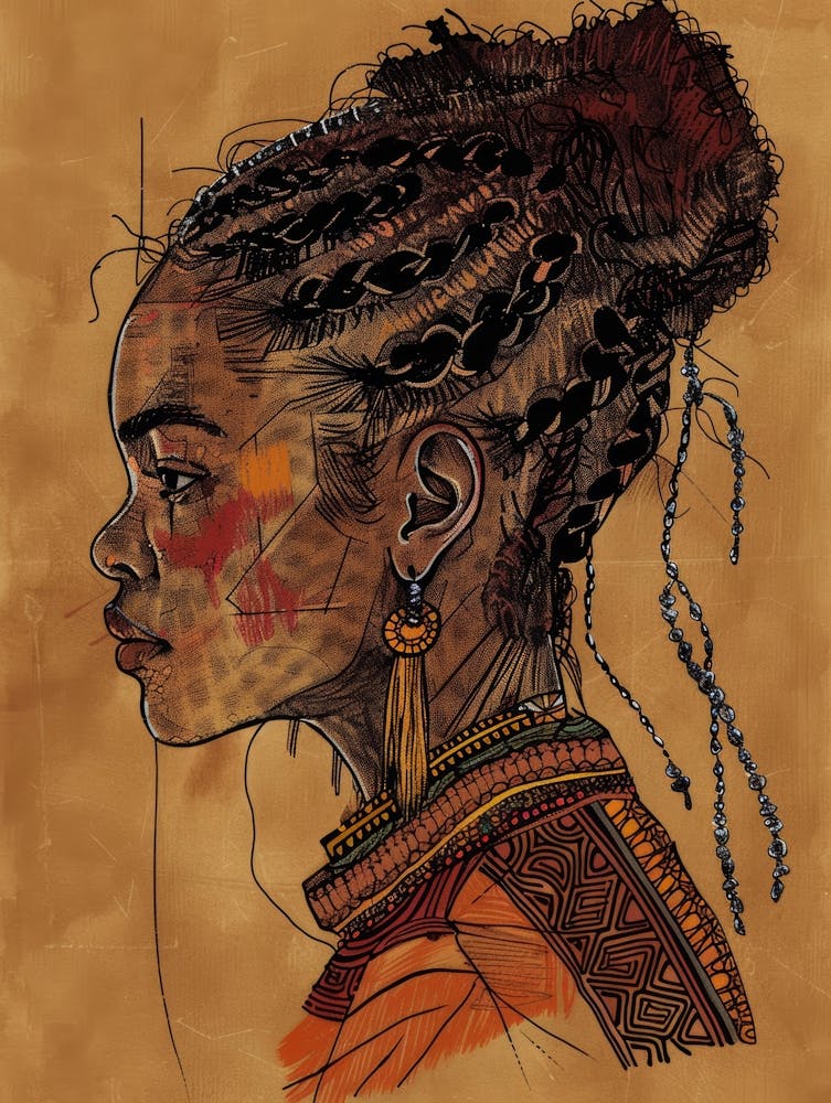 African Girl With Braids 1