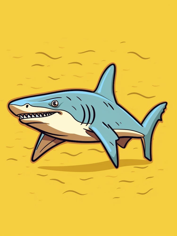 A Lemon Shark In A Vintage Cartoon Style 3