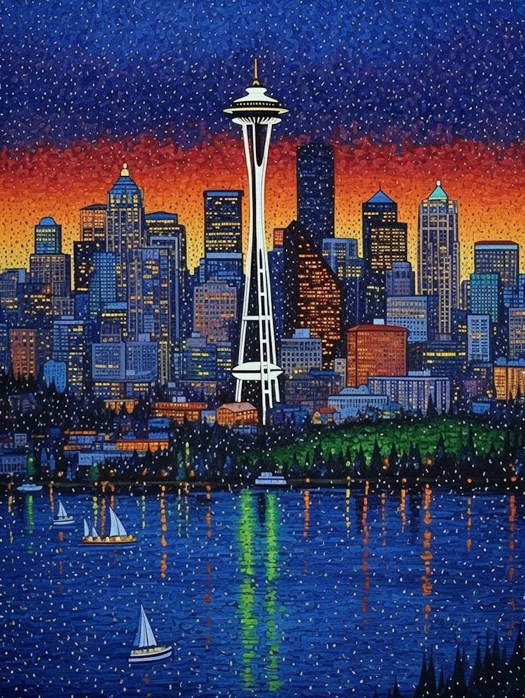 Seattle Washington Pointillism 10