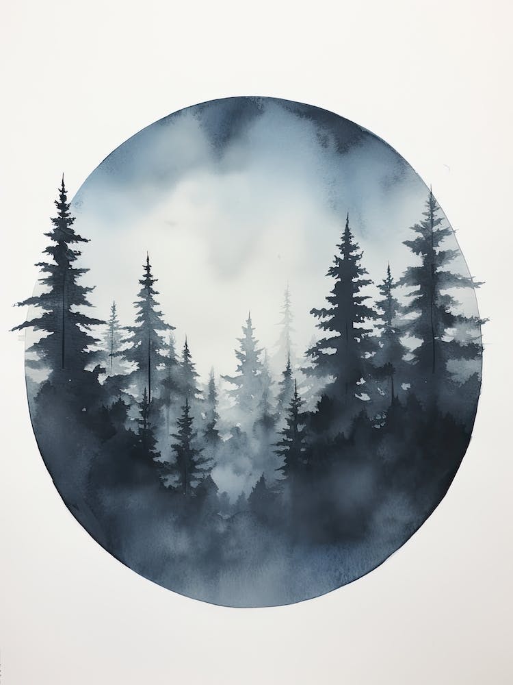 Watercolour Painting Of Black Forest   Germany 2