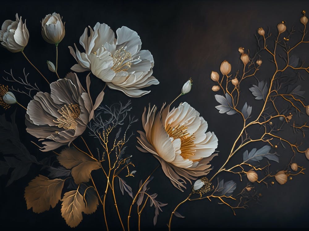 Elegant Flowers On A Dark Background