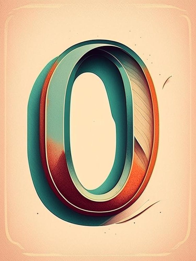 O, Letter, Alphabet Retro Drawing 4