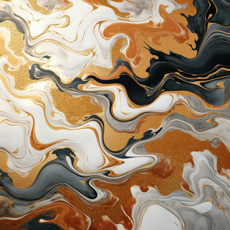 Abstract Gold And Black Painting