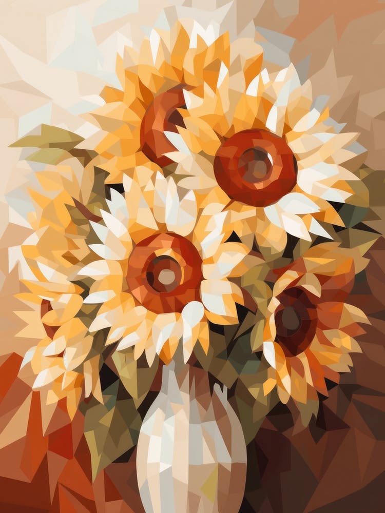 Sunflower Flower And Peaches Still Life Painting 2 Dreamy