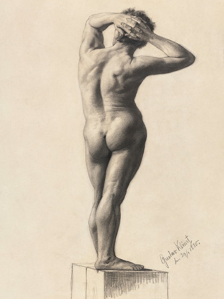 Male Nude (1880), Gustav Klimt