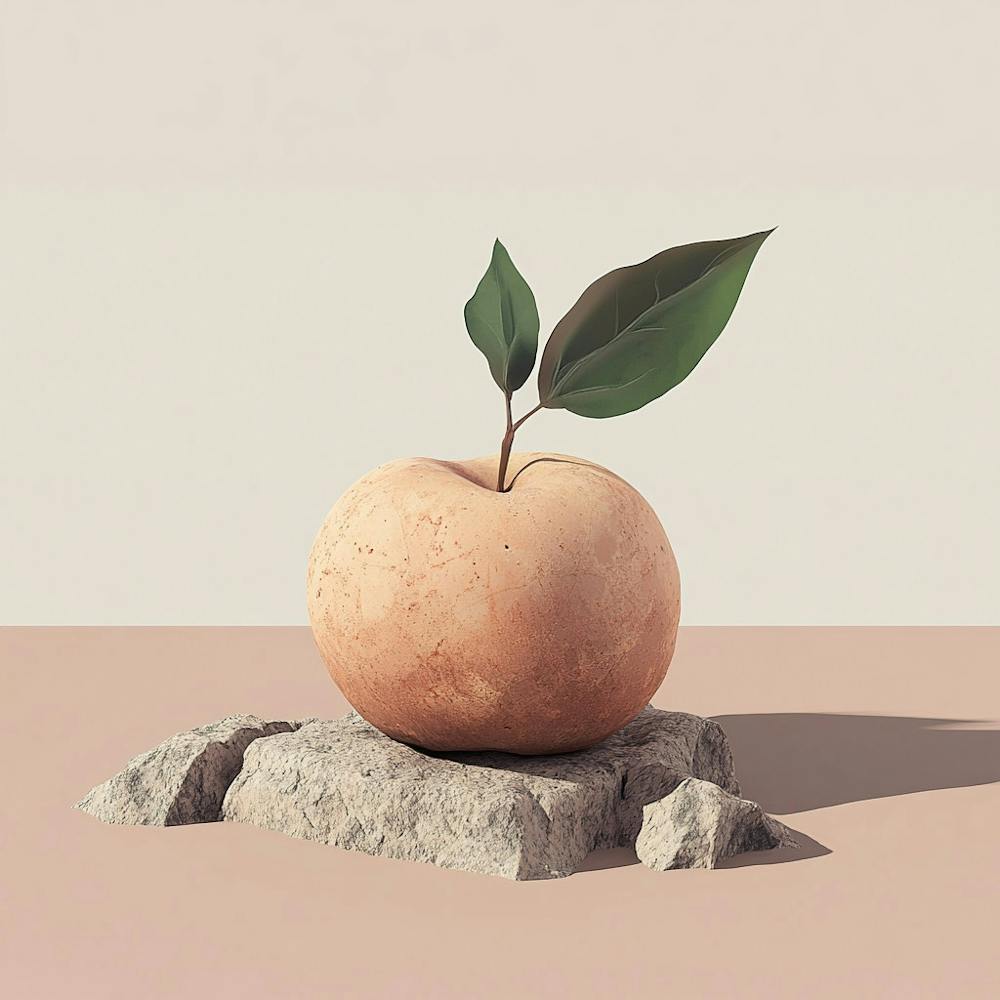 Apple On A Rock