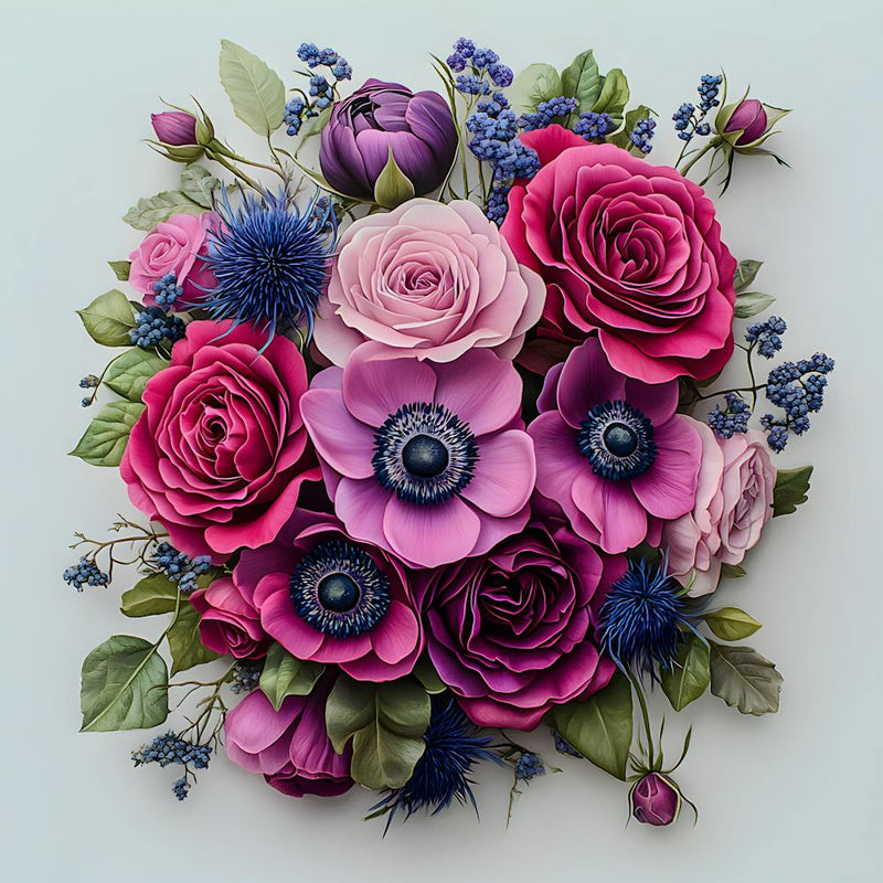 Vibrant Blooms: Luxurious Pink and Purple Floral