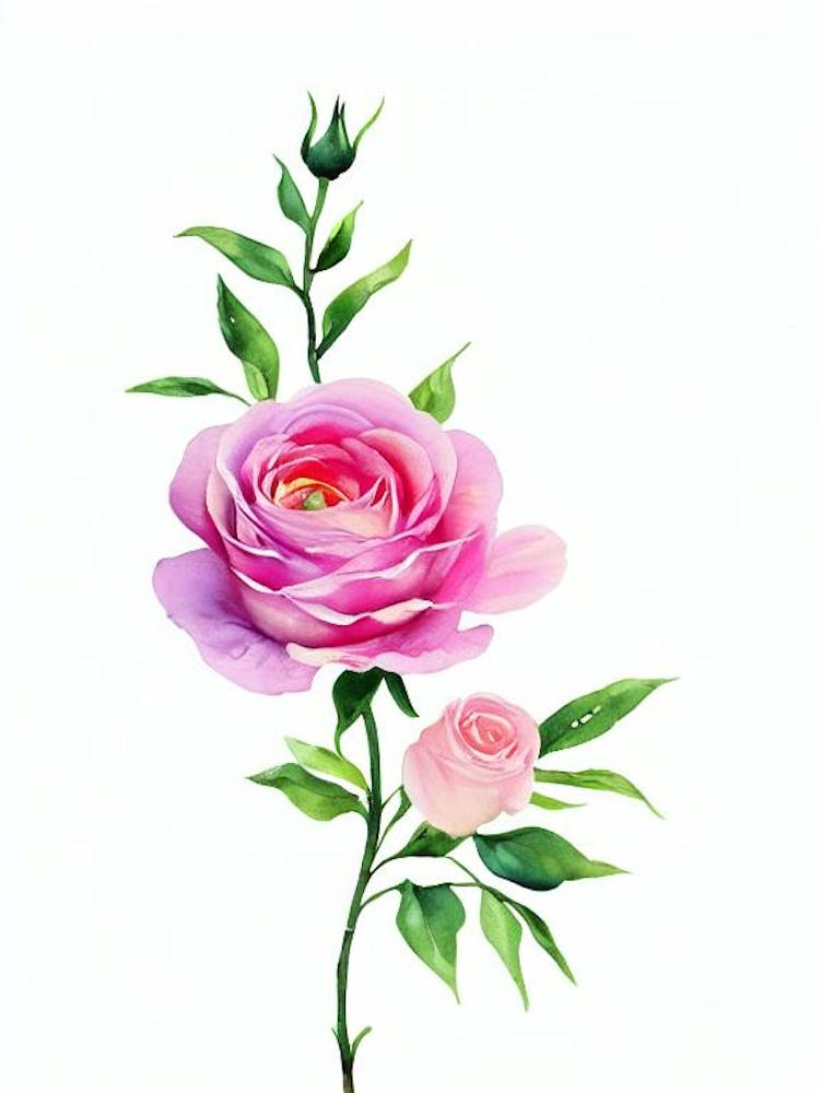 Rose Aquarellblume