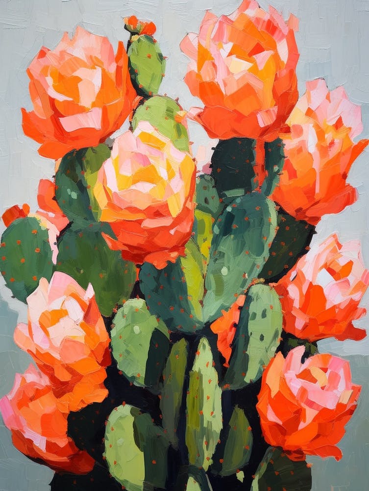 Cactus Painting Opuntia Fragilis 1