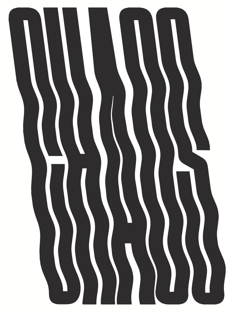 Chaos - Wavy Aesthetic Typography Wall Art Poster Print