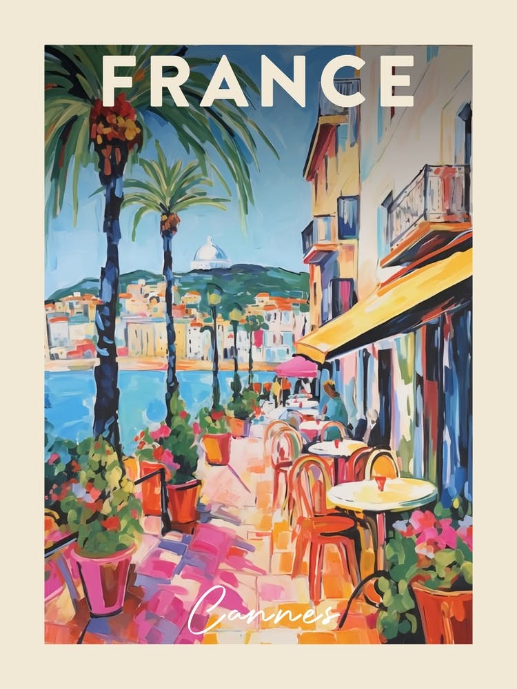 Cannes France 6 Fauvist Painting  Travel Poster
