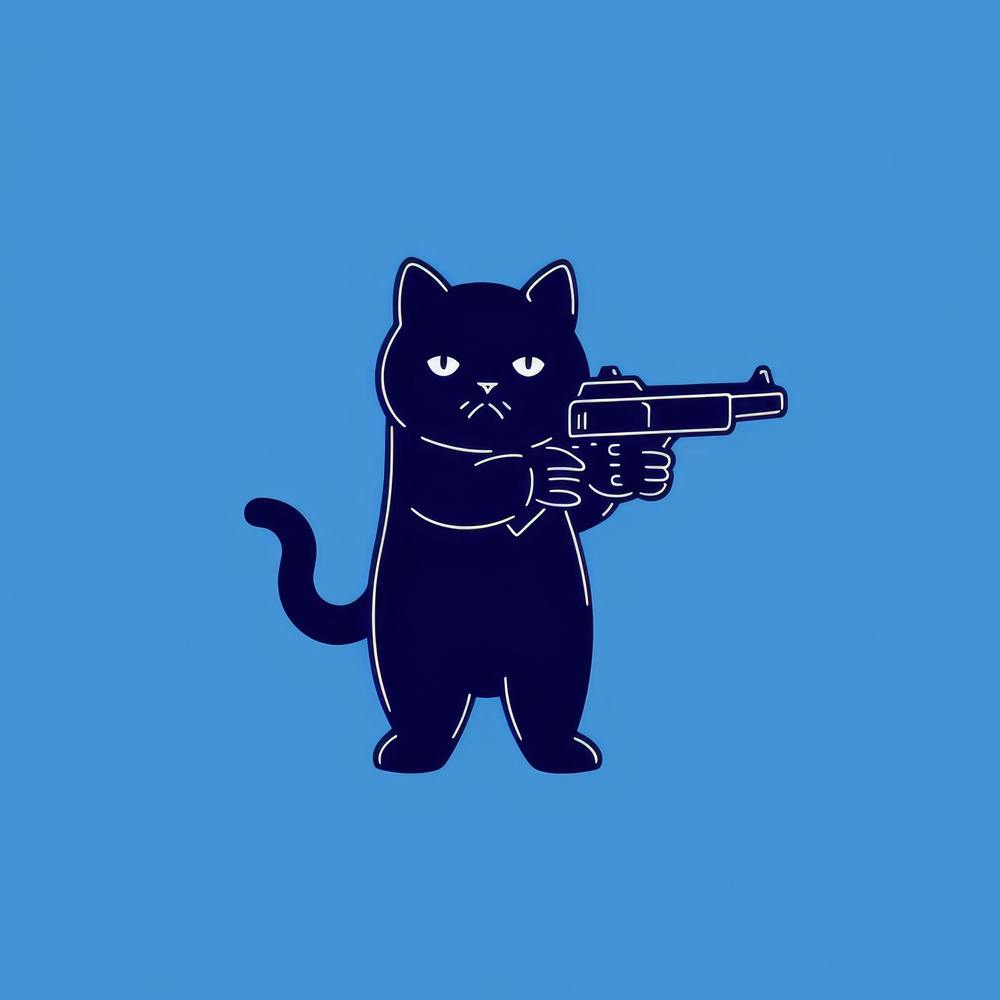 Cat With Gun