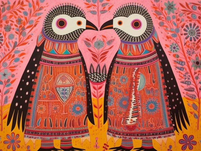 Fairy Penguin 2 Folk Style Animal Illustration