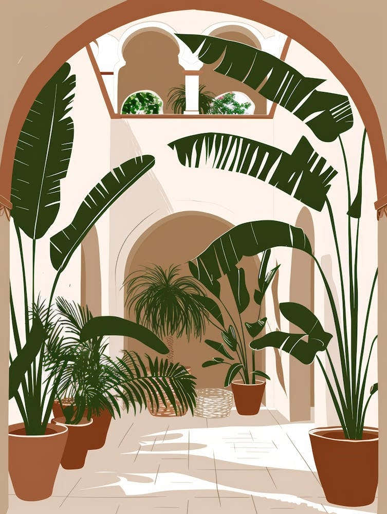 Courtyard With Plants