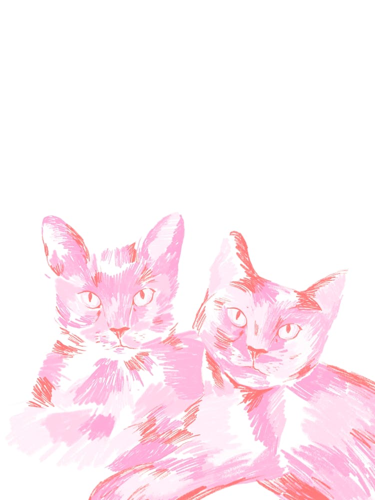 Pink handmade Cats