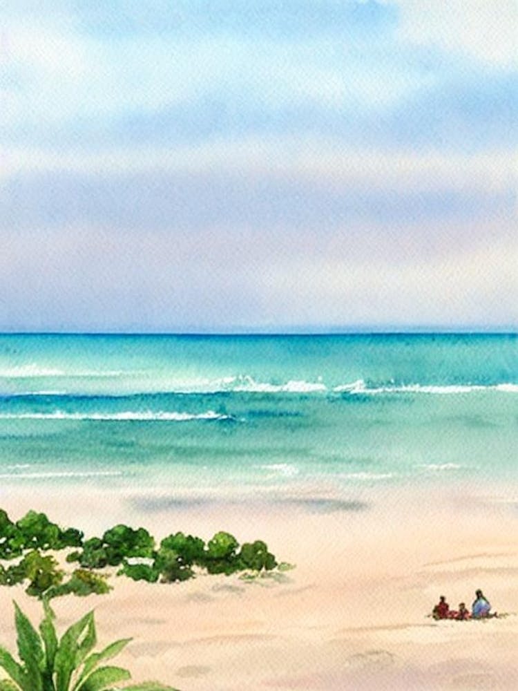Cha Am Beach, Thailand Watercolour