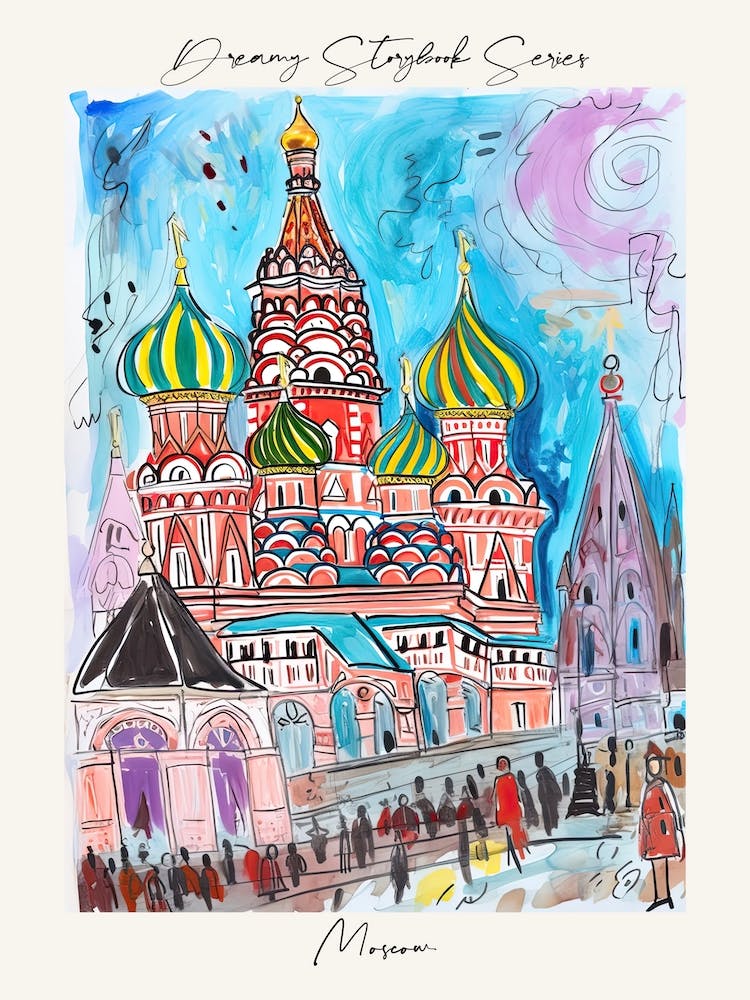 Poster Of Moscow, Dreamy Storybook Illustration 2