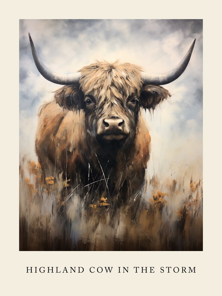 Highland Cow In The Storm