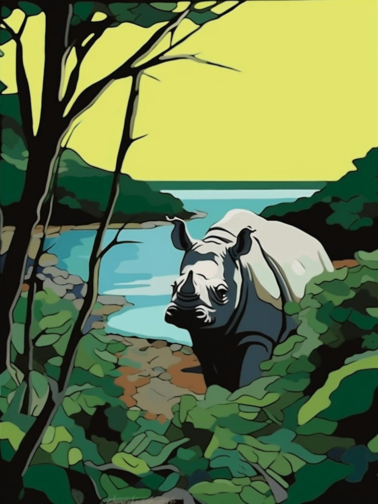A Rhino In The Bushes 1