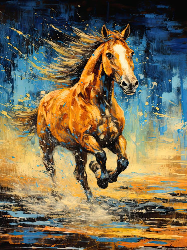Horse Running Expressionist Painting 4