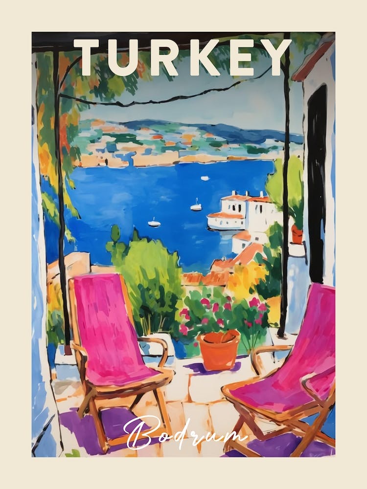 Bodrum Turkey 4 Fauvist Painting  Travel Poster