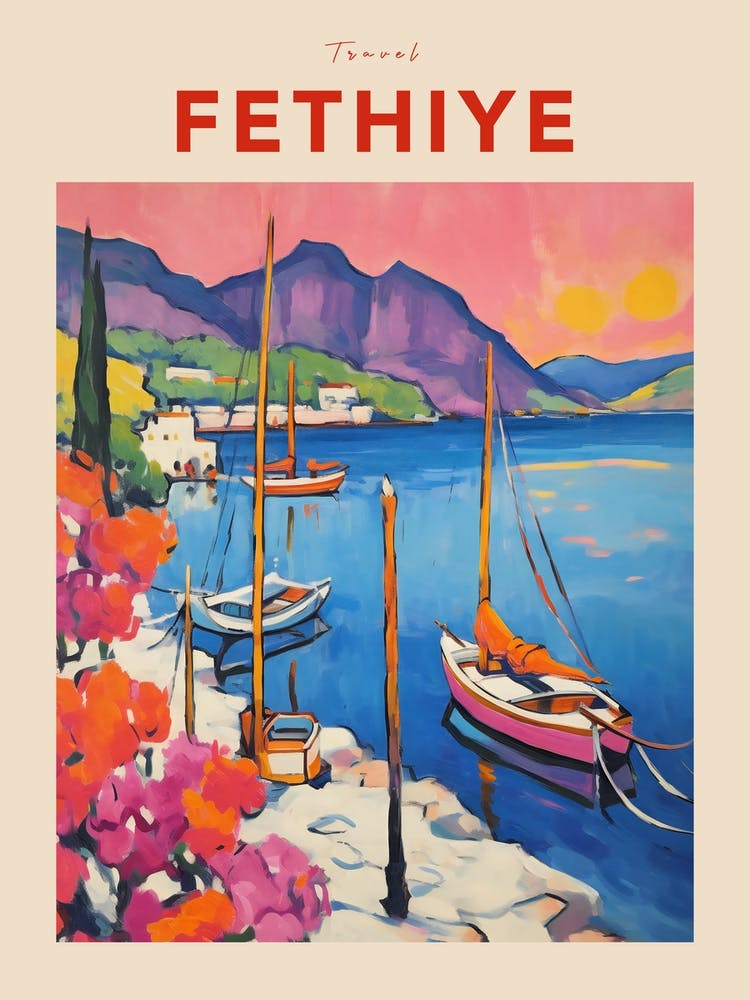 Fethiye Turkey 2 Fauvist Travel Poster