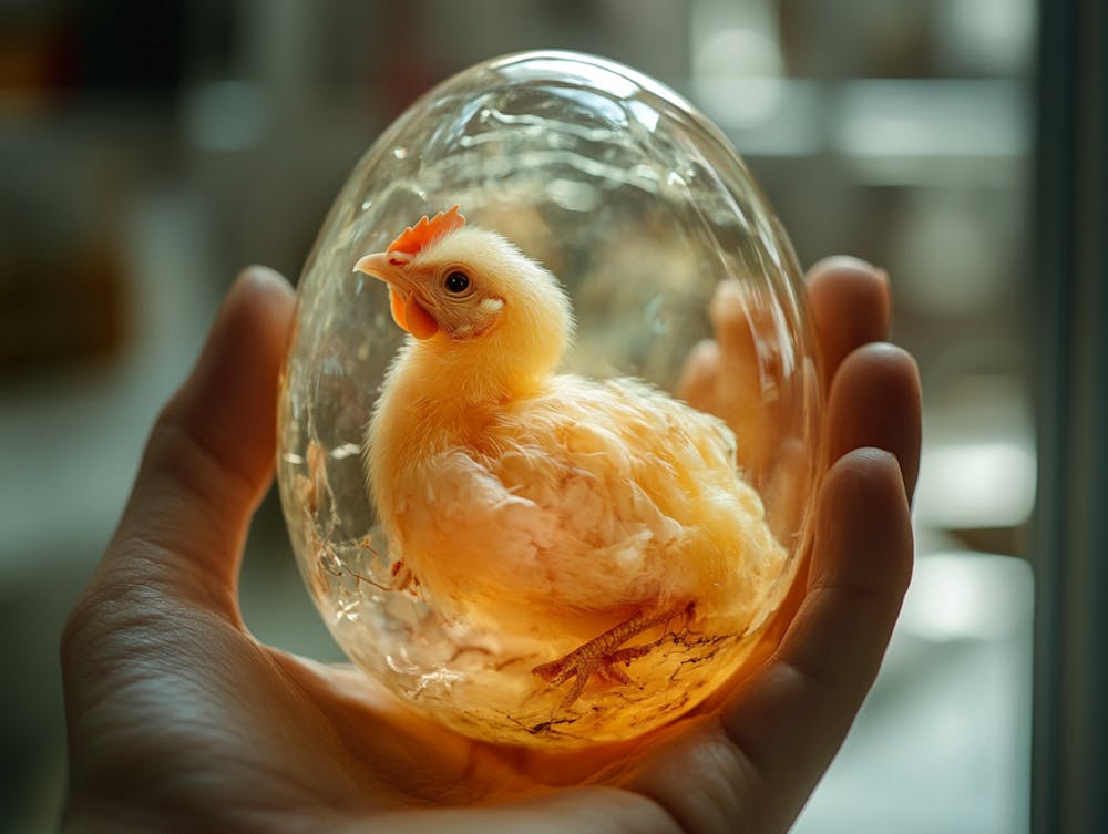 Transparent Egg With Chicken