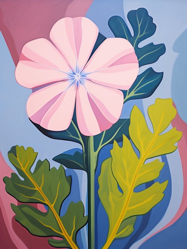 Phlox 2 Hilma Af Klint Inspired Pastel Flower Painting
