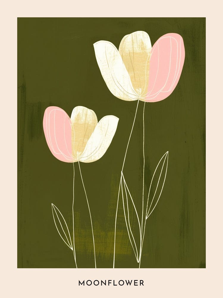 Pink & Green Moonflower 1 Flower Poster