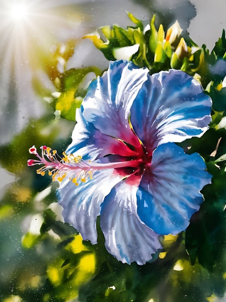 Blue Hibiscus Flower