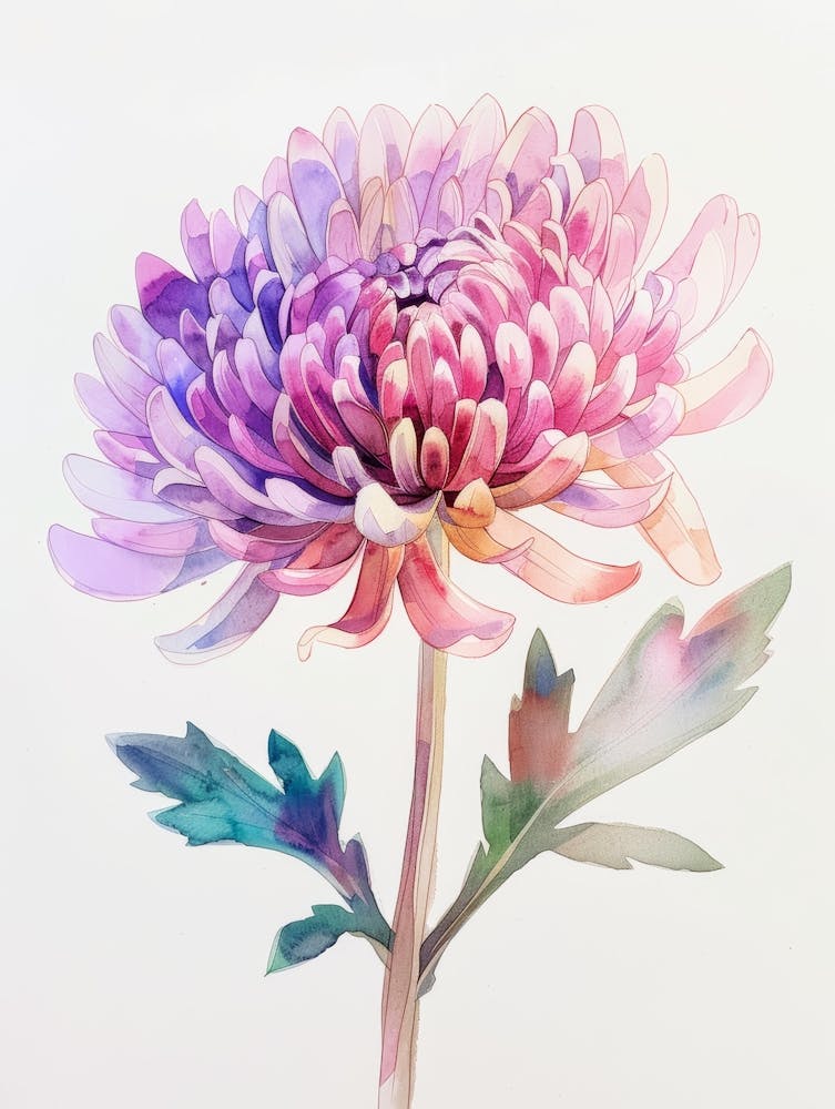 Watercolor Chrysanthemum