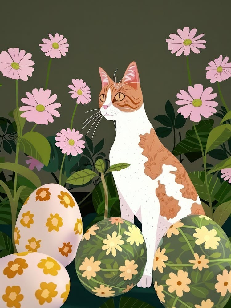Cat And Easter Eggs 2