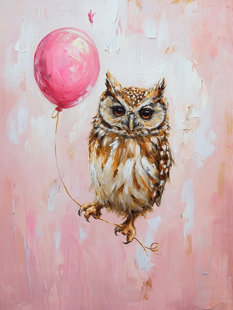 Cute Owl 1 With Balloon