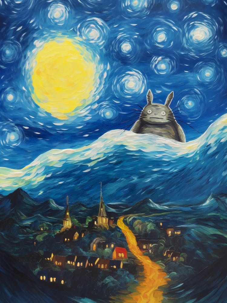 Starry Night Van Gogh Totoro