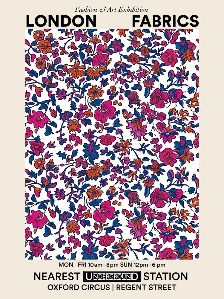 Poster Inspiring Floral London Fabrics Floral Pattern 1