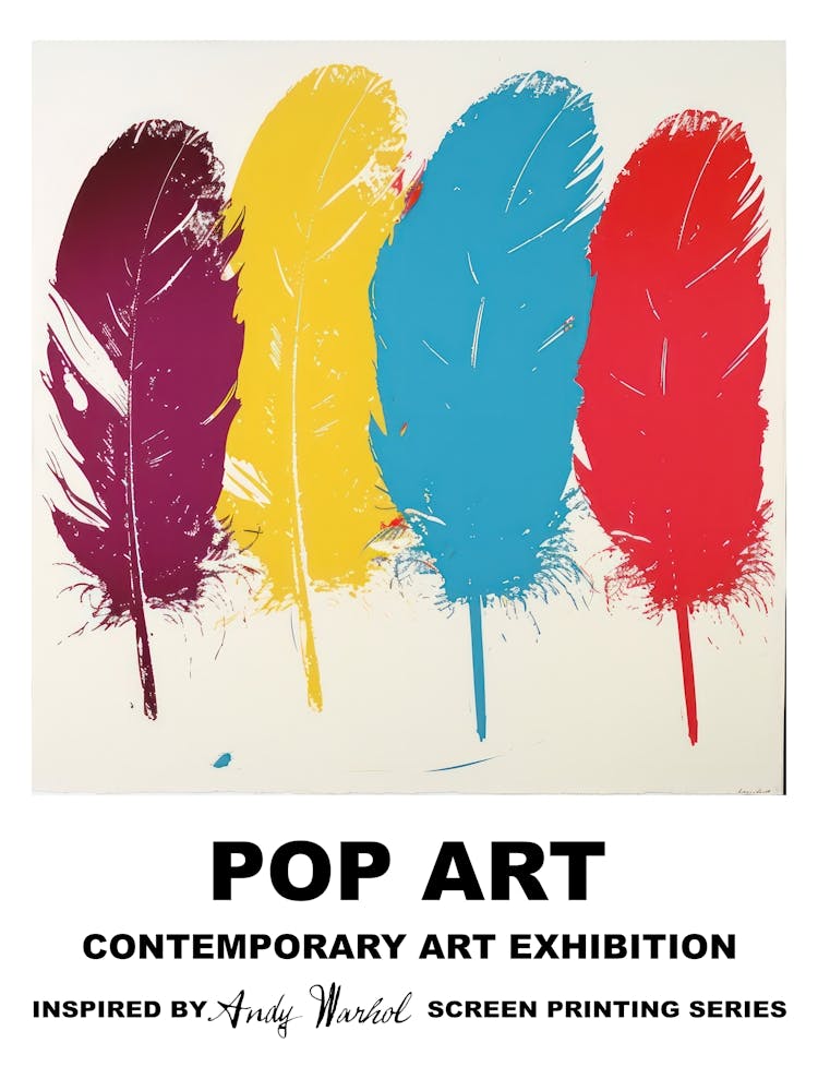 Poster Feathers Pop Art 3