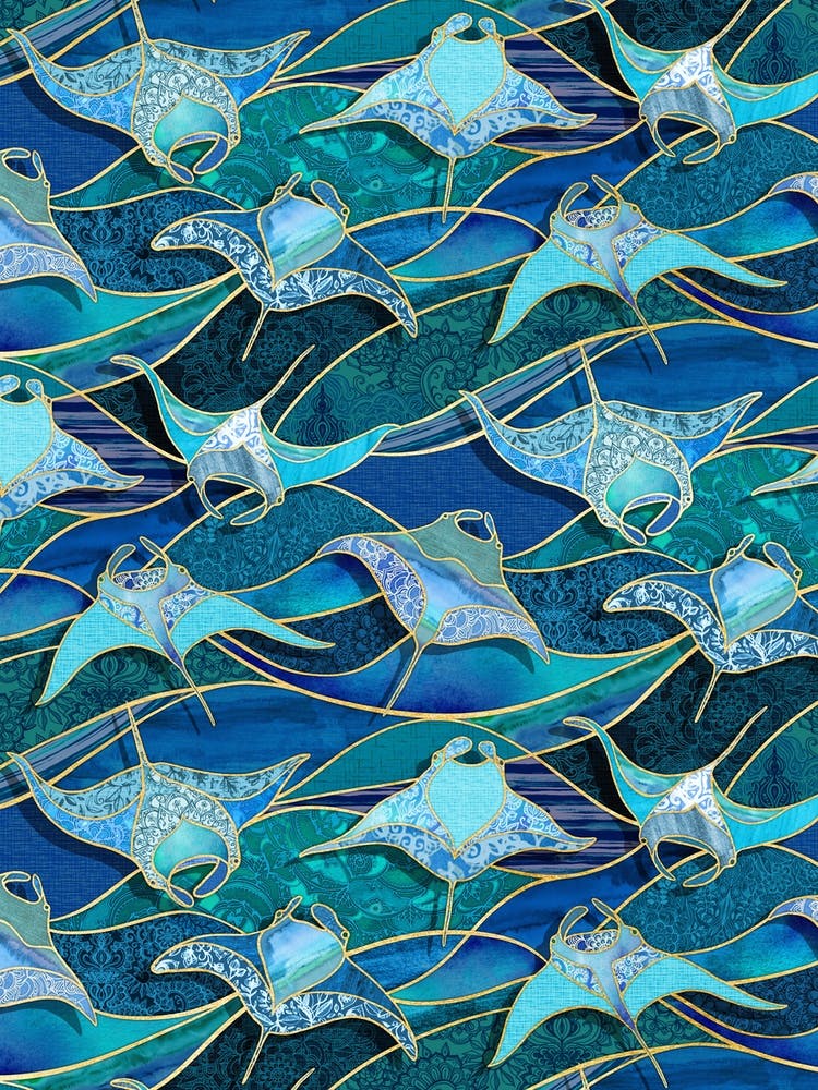 Gilded Ocean Manta Rays