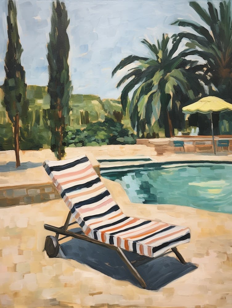 Sun Lounger By The Pool In Paphos Cyprus