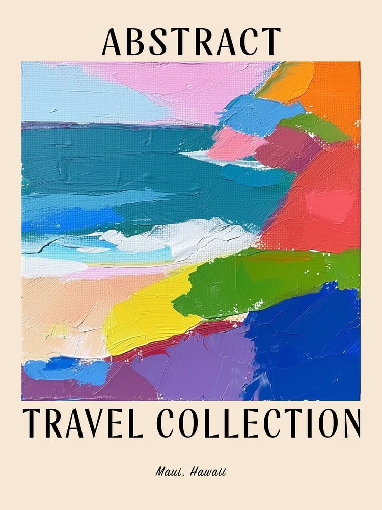 Abstract Travel Collection Poster Maui Usa 2