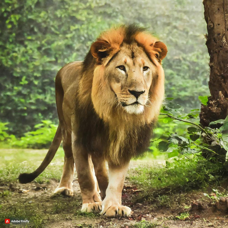 Lion In The Forest