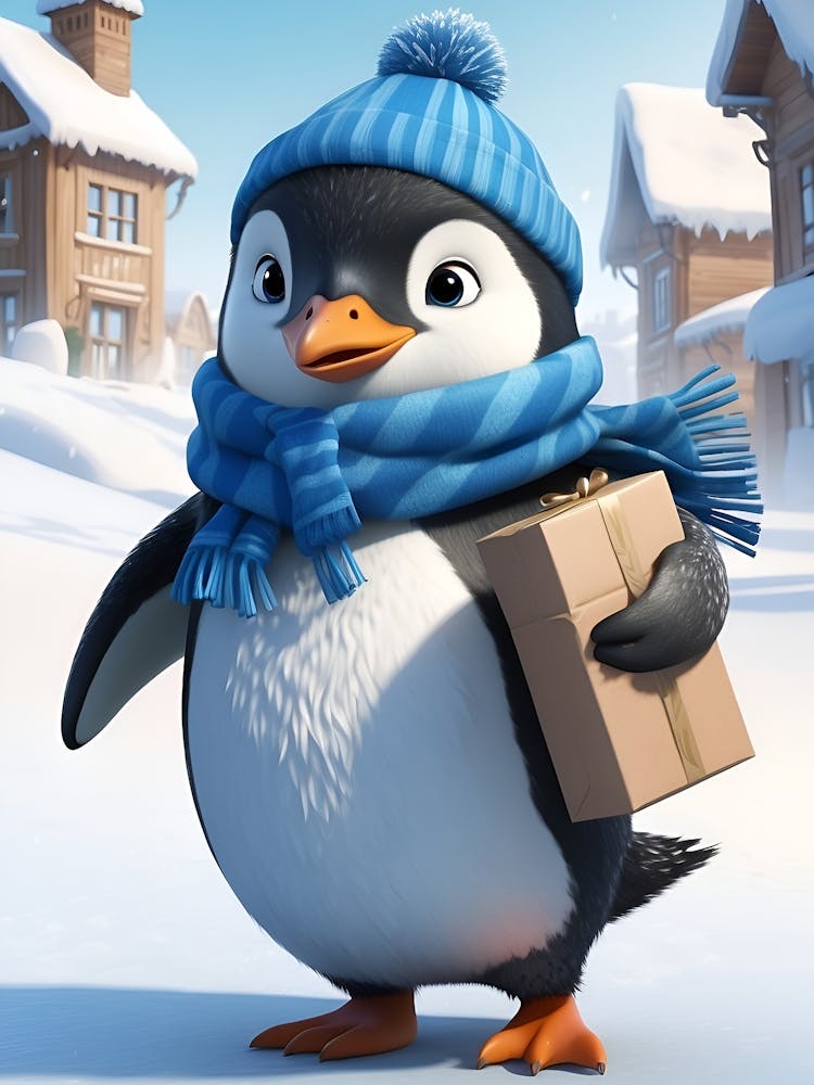 Penguin In Winter