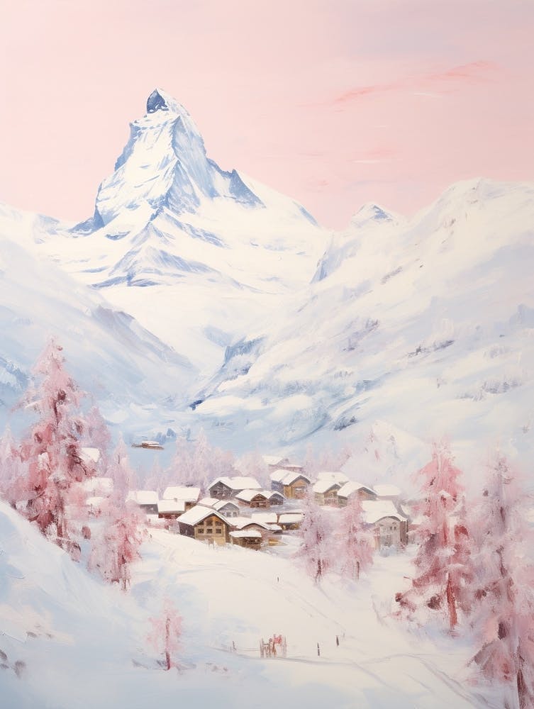Verträumtes Wintergemälde Zermatt Schweiz 1